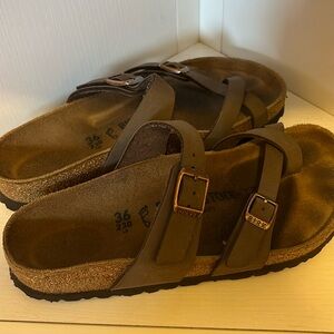 Around the toe Birkenstocks